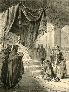Ludovico il Pio fa penitenza per il trattamento del nipote Bernardo, c. 818, 1890 da Unbekannt