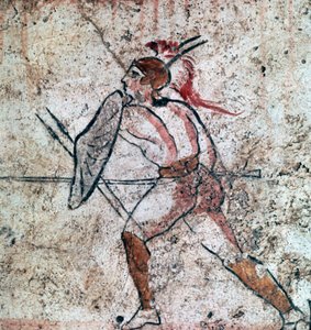 Affresco lucano di un guerriero, IV secolo da Unbekannt