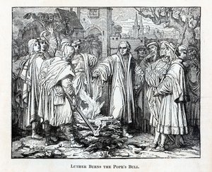 Lutero Brucia la Bolla Papale, 1882 da Unbekannt
