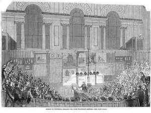 Lyon Playfair, chimico e politico scozzese, in una lezione, 1852 da Unbekannt