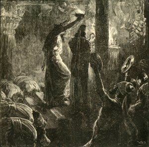 Magi intorno al fuoco sacro, 1890 da Unbekannt