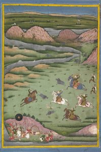 Maharana Amar Singh II o Sangram Singh che Caccia il Cinghiale, XIX secolo