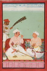 Maharao Ratan Singh con cortigiani, c1670