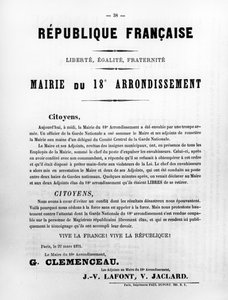 Mairie del 18° Arrondissement, dai manifesti politici francesi della Comune di Parigi, maggio 1871