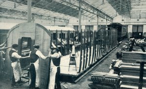 Costruzione di una Carrozza Ferroviaria, 1922 da Unbekannt