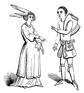 Costume maschile e femminile, c. 1350, 1910