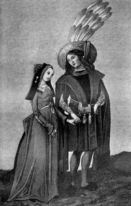 Costume maschile e femminile, fine XV-inizio XVI secolo, 1910 da Unbekannt