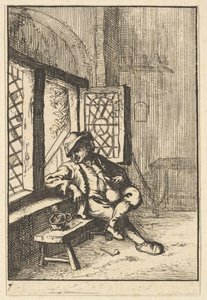 Uomo seduto vicino a una finestra, copia, 1610-85