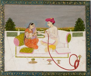 Uomo e donna con narghilè, 18º secolo