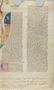 Foglio di manoscritto, XIV secolo