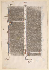 Foglio di manoscritto da una Bibbia da Unbekannt