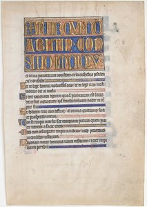 Foglio di manoscritto da un salterio reale, 1250-70 da Unbekannt