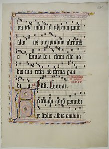 Foglio di manoscritto con iniziale A, da un antifonario, tedesco, secondo quarto del XV secolo da Unbekannt