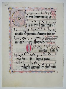 Foglio di manoscritto con iniziale C, da un Antifonario, tedesco, secondo quarto del XV secolo da Unbekannt