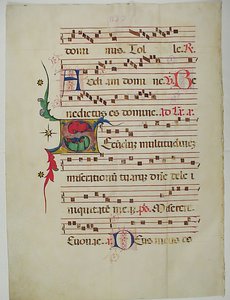 Foglio di Manoscritto con Iniziale S, da un Antifonario, Italiano, XV secolo da Unbekannt