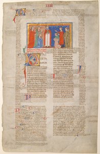 Foglio di manoscritto con scena di matrimonio, dai Decretali di Gregorio IX, italiano da Unbekannt