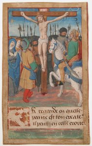 Foglio di Manoscritto con la Crocifissione, da un Libro d