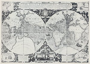 Mappa che mostra il viaggio di circumnavigazione di Drake 1577-1580, 1923 da Unbekannt