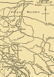 Mappa che illustra le operazioni del generale Ivanoff da Unbekannt