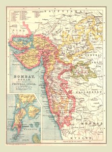Mappa di Bombay, Berar e parte dell
