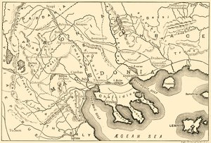 Mappa della Macedonia e dei distretti adiacenti, 1890 da Unbekannt