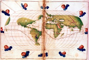 Mappa del viaggio intorno al mondo di Magellano, 1519-1521 da Unbekannt