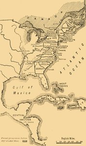 Mappa del Nord America, Illustrante la Guerra d