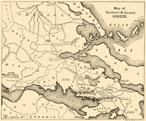Mappa della Grecia settentrionale e centrale da Unbekannt