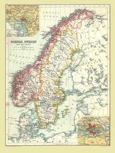 Mappa di Norvegia e Svezia da Unbekannt