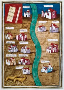 Mappa della Palestina (miniatura) da Unbekannt