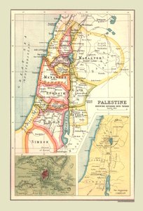 Mappa della Palestina, mostrando la divisione in tribù, 1902