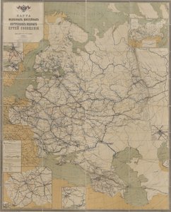 Mappa delle strade, ferrovie e vie navigabili interne dell