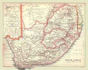Mappa del Sudafrica, 1902 da Unbekannt