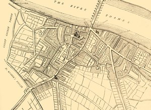Mappa di Southwark, 1720, c1878 da Unbekannt