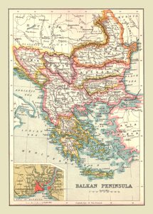 Mappa della Penisola Balcanica, 1902 da Unbekannt