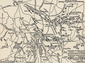 Mappa della battaglia di Eylau, 1807, 1896 da Unbekannt