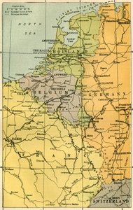 Mappa della frontiera belga con forti, 1919 da Unbekannt