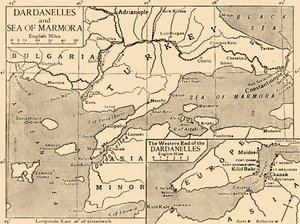 Mappa dei Dardanelli e del Mar di Marmara, c1914, 1920
