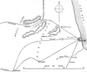 Mappa dei dintorni di Suakim, c1885 da Unbekannt