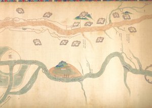 Mappa del Gran Canale da Pechino al fiume Yangzi da Unbekannt