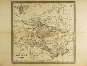 Mappa del governatorato di Vyatka, c1914