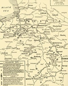 Mappa del confine tra Russia e Turchia, Prima Guerra Mondiale, c. 1920 da Unbekannt