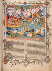 Partenza di Marco Polo da Venezia nel 1271 da I viaggi di Marco Polo, ca 1400