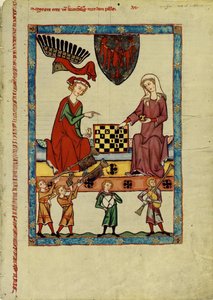 Margravio Ottone IV di Brandeburgo che Gioca a Scacchi dal Codex Manesse, tra il 1305 e il 1340 da Unbekannt