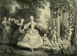 Marie Sallé che danza, 1732, 1908 da Unbekannt
