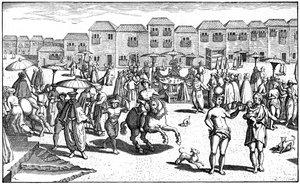 Mercato a Goa, India, 1599 da Unbekannt