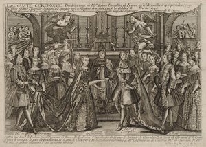 Matrimonio di Luigi, Delfino di Francia con Maria Teresa Raffaella, Infanta di Spagna a Versailles