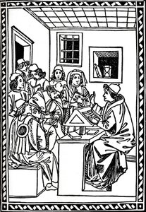 Maestro con i suoi studenti. Cristoforo Landino, 1492, 1917 da Unbekannt