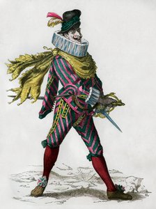 Capitano Matamore, assassino a pagamento, tipo spagnolo, XVII secolo