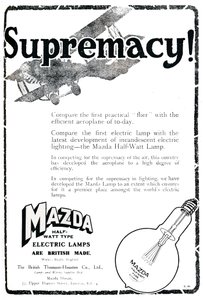 Pubblicità delle lampade elettriche Mazda Half-Watt Type, 1919 da Unbekannt
